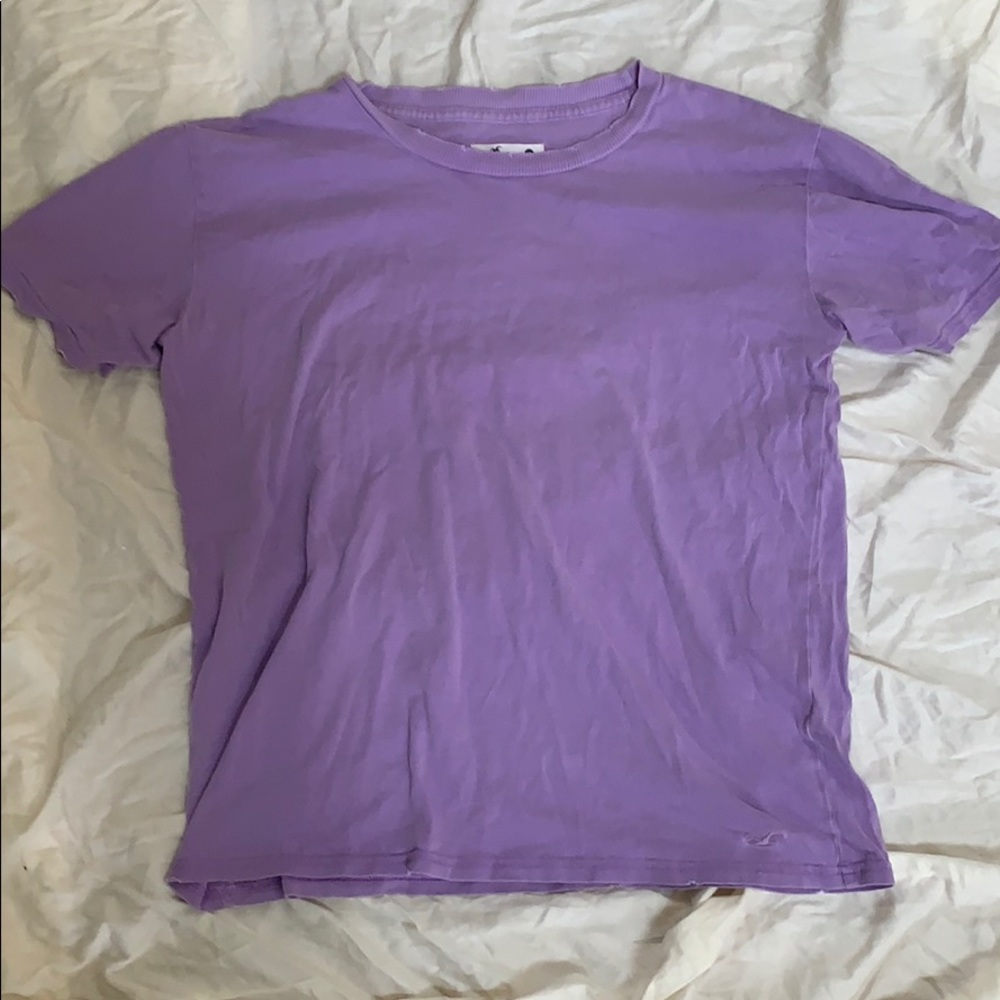 Hollister distressed purple t shirt